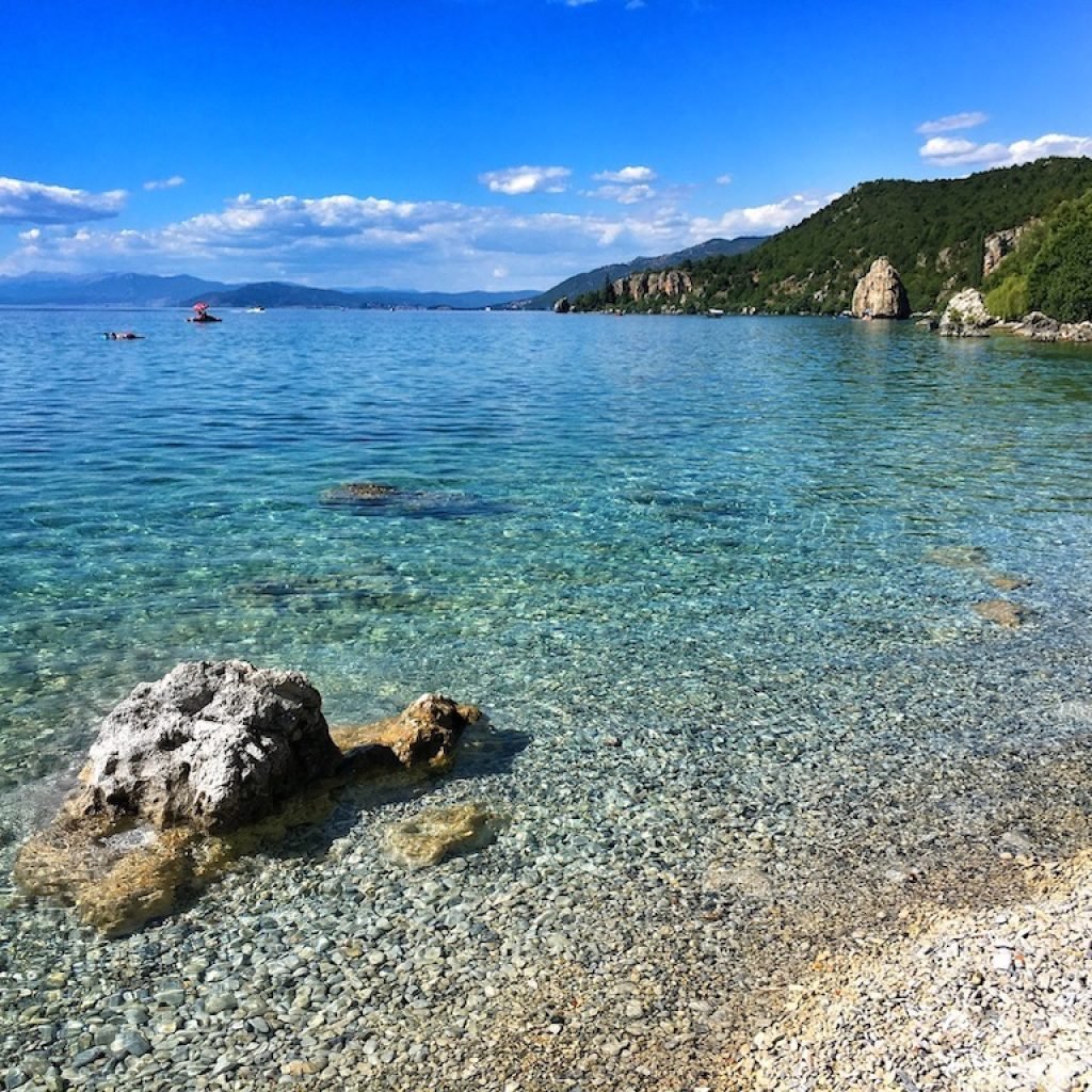 crystal clear waters at trpjeca on lake ohrid macedonia the blonde gypsy